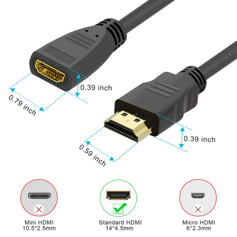 HDMI Extender Cable, ELECPOW Upgraded High Speed HDMI Male to Female Extension Cable,Gold Plated Converter Adapter(2 Pack)