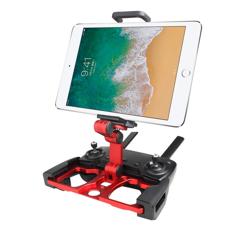 RC GearPro Foldable Aluminum Alloy Remote Control Monitor Holder Phone Tablet Monitor Screen Holder Bracket Mount Clip for Mavic PRO/Mavic AIR/Mavic Air 2/Spark CrystalSky Monitor (red)