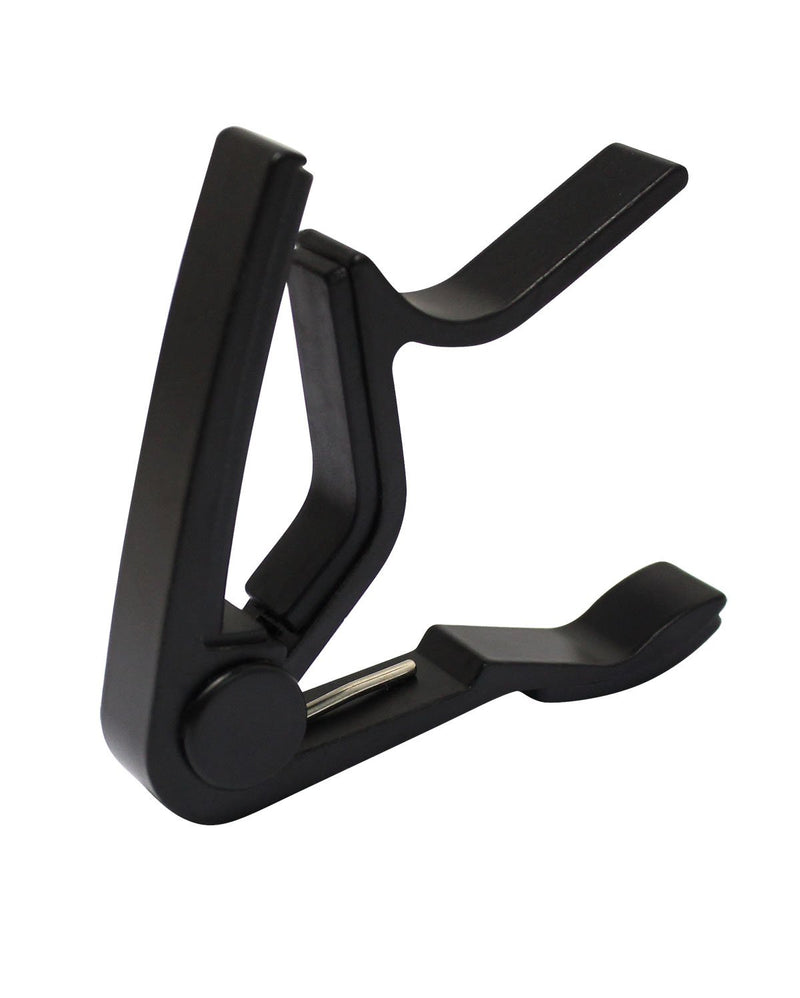 YMC Single-handed Guitar Capo Quick Change for Electric or Acoustic 6-String Guitar with 6 Picks,Guitar Strap Lock- Black