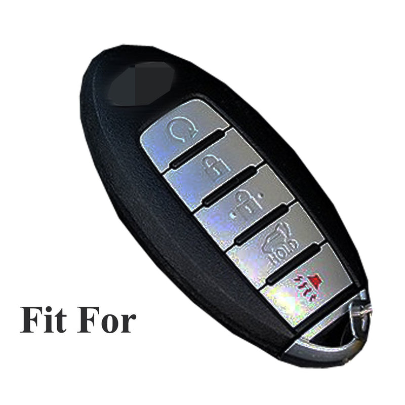 Coolbestda Silicone 5buttons Smart Key Fob Remote Skin Cover Case Protector Keyless Entry Jacket for 2018 2017 Nissan Armada Murano Rogue Maxima Altima Sedan Pathfinder KR5S180144014 Black