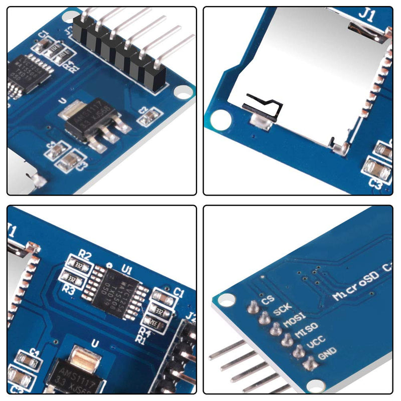 AiTrip 3PCS Micro SD Card Module with chip Level Conversion for Arduino ,SDHC Card TF Card Adapter Reader (3PCS)