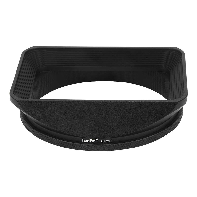 Haoge 77mm Square Metal Screw-in Mount Lens Hood Shade with Cap for 77mm Canon Nikon Sony Leica Leitz Carl Zeiss Voigtlander Nikkor Panasonic Fujifilm Olympus Lens and Other 77mm Filter Thread Lens
