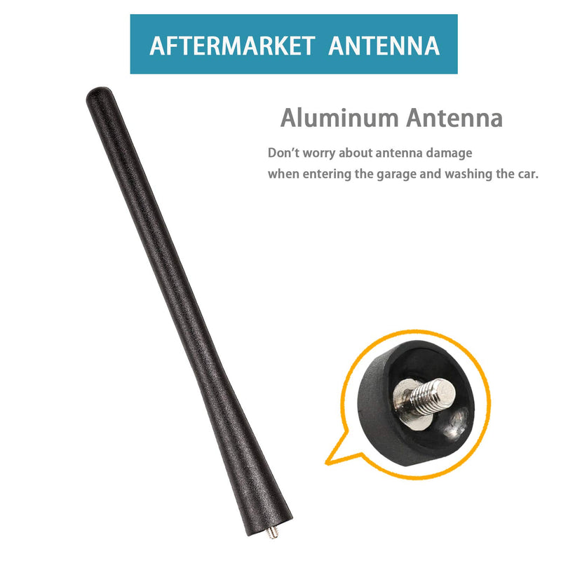 Anina 7" Car Short Antenna Mast Replacement for Honda, Mazda, Toyota, Nissan, Lexus, Mitsubishi, Dodge, Chevrolet, Acura for AM/FM Radio