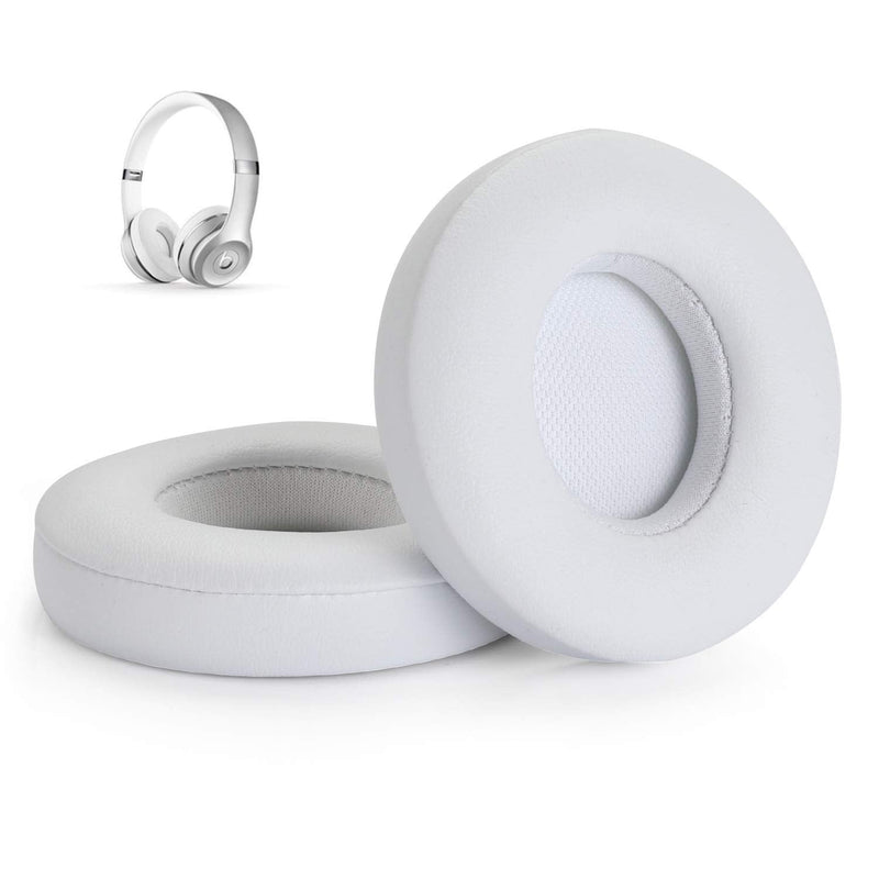 [AUSTRALIA] - Replacement Earpad Cover, Ear Cushion Pads Compatible with Solo 2.0 3.0 Wireless Headphones by Dr. Dre 1 Pair (White) White 
