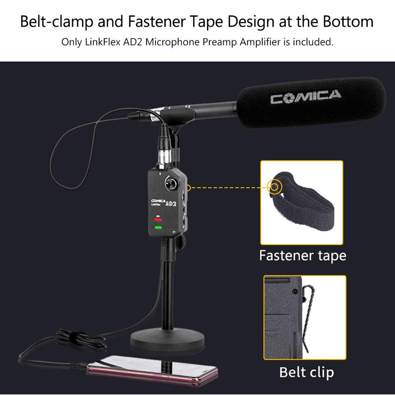 [AUSTRALIA] - CoMica LinkFlex AD2 XLR /6.35mm-3.5mm Microphone Preamp Amplifier Audio Adapter Universal Replacement for Camera Smartphone Guitar Interface 