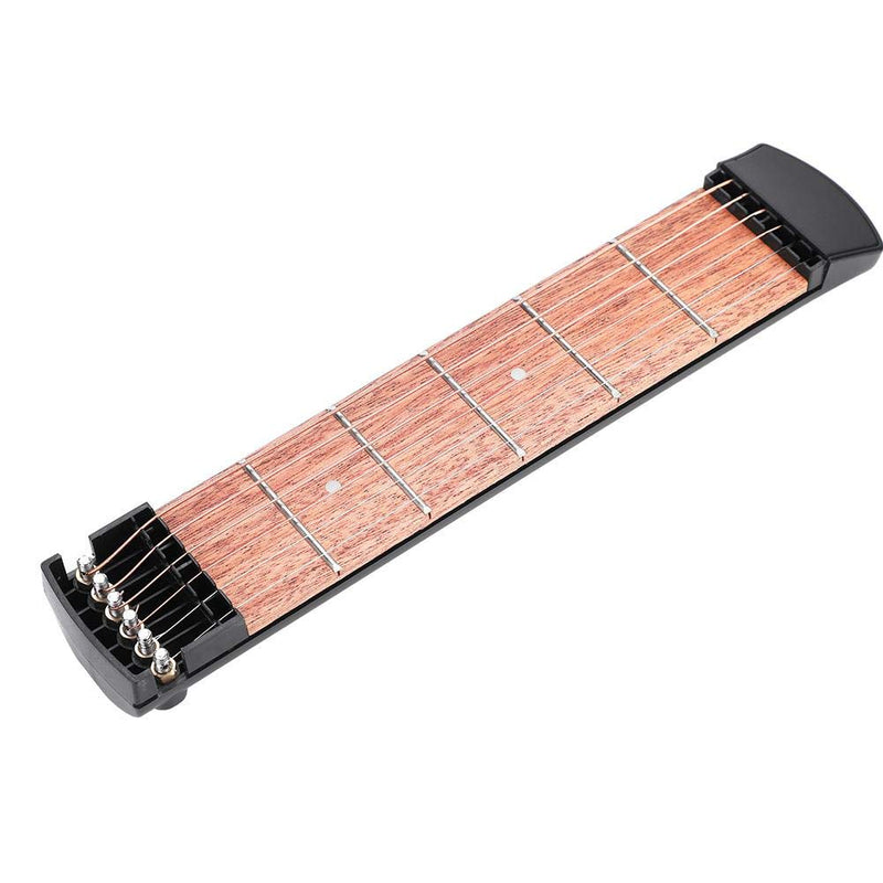 Pocket Guitar Practice Neck Portable 6 Fret Guitar Mahogany Fingerboard Chord and Scales Exercise Tool for Beginner Practice Training