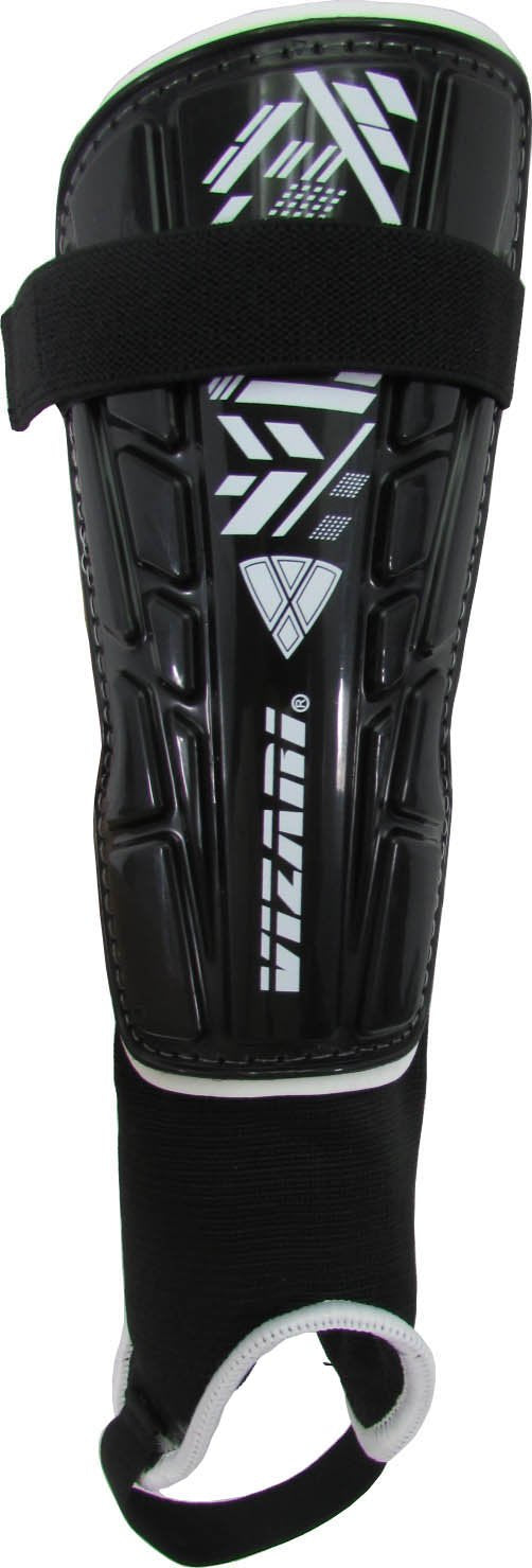 Vizari Malaga Soccer Shin Guards for Kids | Soccer Gear for Boys Girls | Protective Soccer Equipment | Adjustable Straps XXS-YOUTH Black/White
