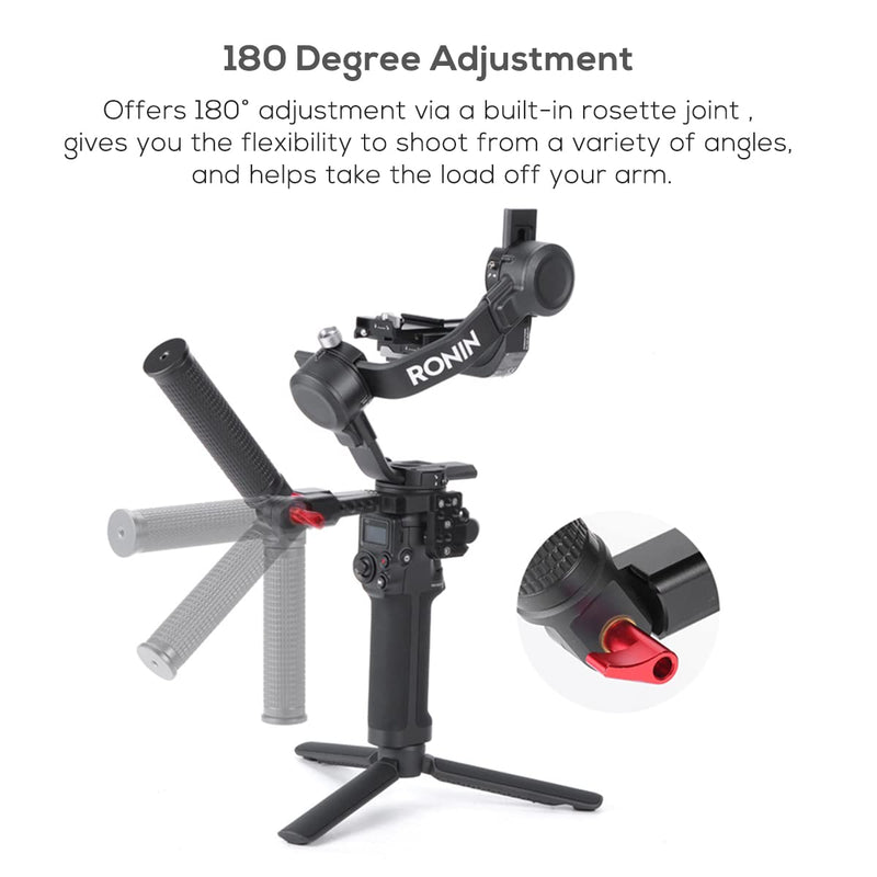 Gimbal Adjustable Handle Grip for DJI Ronin S/SC/RSC2, Stabilizer Handgrip Extension Bracket with Cold Shoe Mount 1/4 3/8 Threaded Holes for Video Light, Microphone, Monitor Handle Grip with Plate