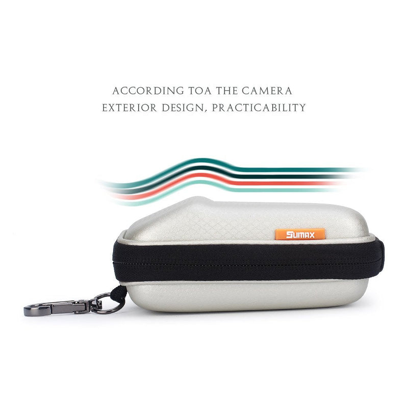 Hard EVA Shock Resistant Compact Digital Camera Case Carrying Protective for Canon PowerShot SX730 HS G9 X Nikon COOLPIX S33 Panasonic LUMIX DC GX850 ZS70 Sony Cyber-Shot HX90 Olympus TG-5, Off-White White
