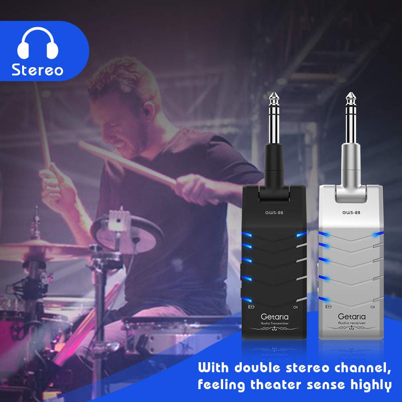 [AUSTRALIA] - Getaria 2.4GHz Wireless Guitar System Guitar Transmitter Receiver With 5 Channels Double Stereo For Electronic Guitar Bass Drum 