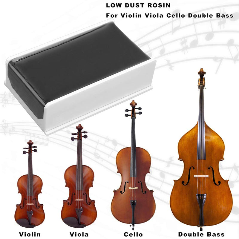 Rosin Violin Rosin 2 pack Big size Rosin Low Dust Natural Rosin for Violin Cello Viola Bows (Black) Black