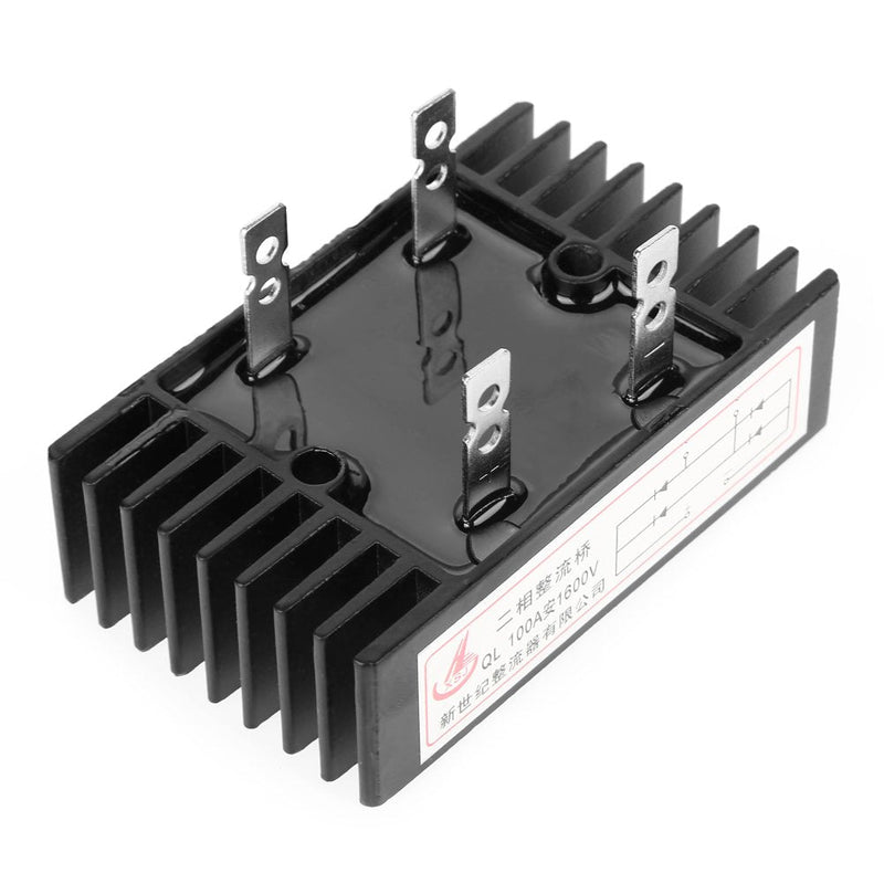 Bridge Rectifier, 2-Phase Diode Bridge Rectifier 100A 1600V Full Wave Silicon Diodes Bridge Rectifier Diode High Power with Heat Sink