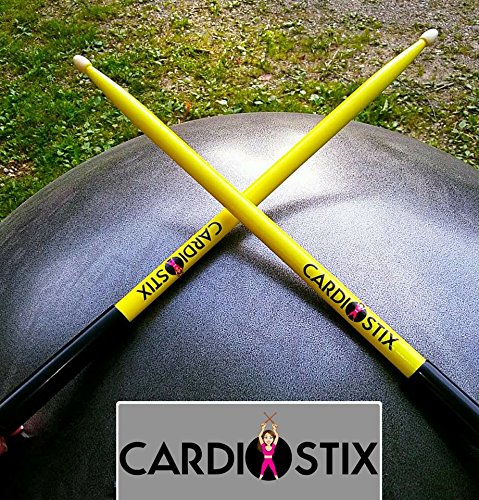 CardioStix Basic 4.5oz (1 PAIR YOU CHOOSE) American Hickory Wood Cardio Drum Sticks w/Black Grips | For Drumming, Fitness, Aerobic Class, Exercises Movin' Mint