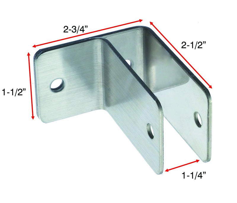 Harris Hardware 11849 One Ear Stamped Stainless Steel Wall Bracket 1-1/4-Inch Panel Thickness 2-1/2-Inch Bracket Height 2-3/4-Inch Base Length 1-1/2-Inch Base Width,