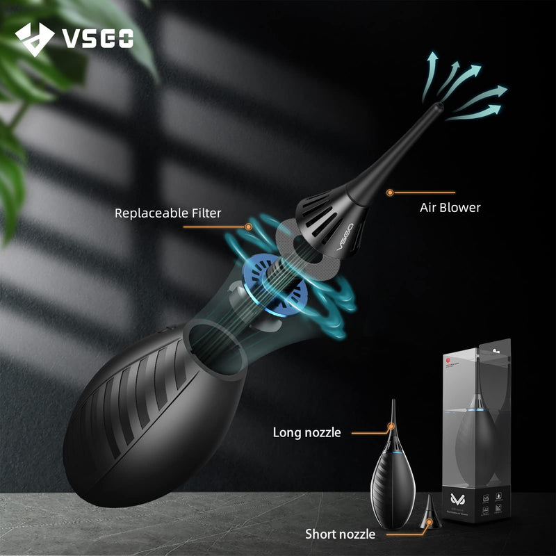 VSGO Soft Tip Strong Air Blower, Single Air Intake Camera Lens Blower, with Self-Suction Cup for Reflector, Focusing Screen, SLR Sensor, Lens, Mirrorless Sensor, Coffee Machines, Handicrafts