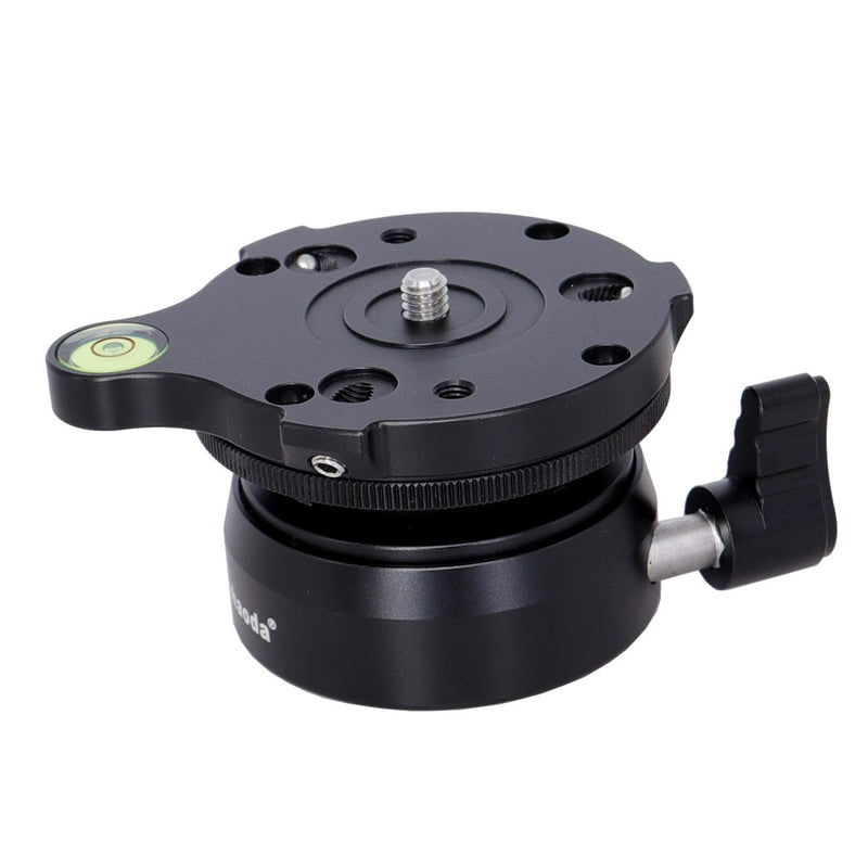 koolehaoda Tripod Leveling Base Aluminum Alloy Leveler Adjusting Plate with 1/4" Thread,Bubble Level KQ-60A