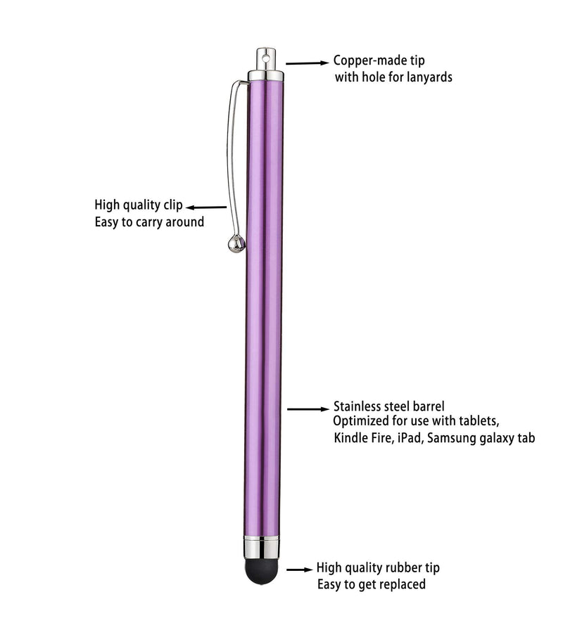 CCIVV 4 Pcs 5.3 Inches Stylus for Touch Screens + 8 Extra Replaceable Rubber Tips