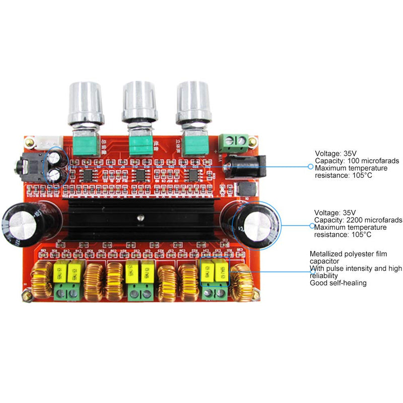 [AUSTRALIA] - Clyxgs TPA3116D2 2.1 Digital Power Amplifier Board, 2x80W+100W(Bass) Audio Stereo AMP Module for Audio System DIY Speakers 12-26V 