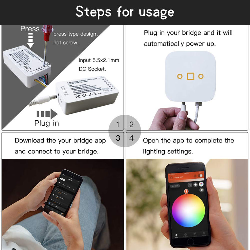 [AUSTRALIA] - GLEDOPTO Smart Home ZigBee LED Strip Controller RGBW 1ID Dimmable Compatible with Hue Bridge SmartThings Amazon Echo Plus Smart Phone App/Voice Control for RGBW LED Strip Light Tape Light Rgbw Controller 1 Id 