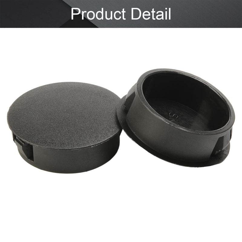Fielect 100pcs Hole Plugs 30mm x 11.5mm Black Nylon Round Snap Panel Locking Hole Plugs Cover Cable Snap Bushing SKT-30