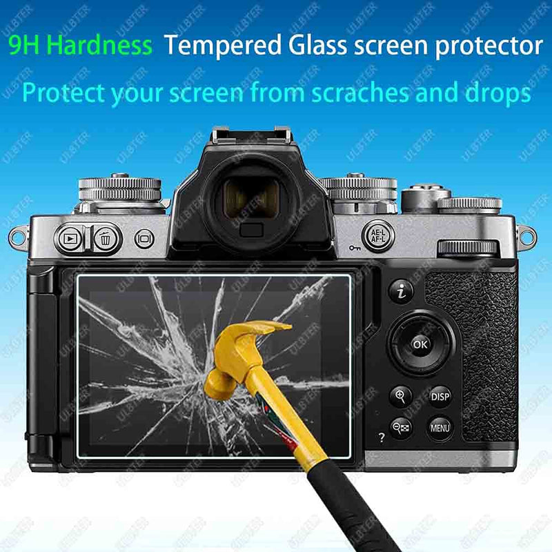 Screen Protector for Nikon Z fc Zfc Digital Camera & Hot Shoe Cover,ULBTER 0.3mm 9H Hardness Tempered Glass Saver Anti-Scrach Anti-Fingerprint Anti-Bubble Anti-Dust [2+3Pack]