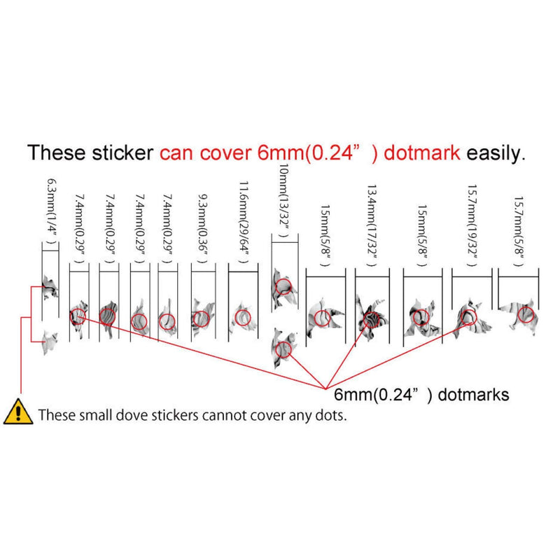 Inlay Sticker Fret Markers for Guitars & Bass - Doves - White Pearl