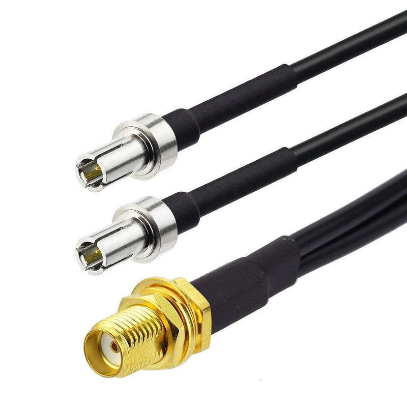 Eightwood SMA Female Bulkhead to Dual TS9 Splitter Adapter Pigtail Cable 6 inch for 4G LTE Router USB Modem MiFi Hotspots sma female to dual ts9
