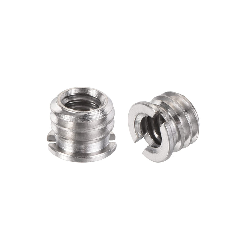 uxcell 1/4" Female to 3/8" Male Convert Screw Adapter 0.29" Height for Camera Tripod Alloy Steel Through Hole 10Pcs
