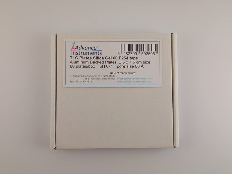 TLC Plates 80/Box Aluminum Backed Silica Gel 60 F254 2.5cm x 7.5cm Precut Size AAdvance Instruments 2.5 x 75 cm, Aluminum Backed