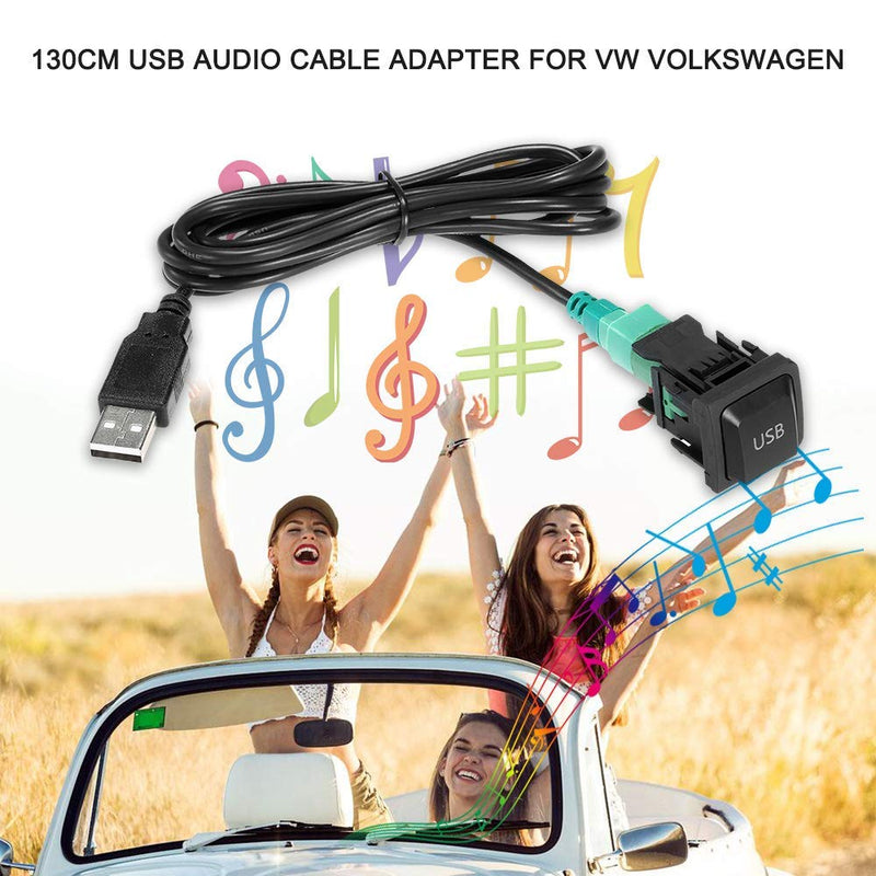 [AUSTRALIA] - Shkalacar 130cm USB Audio Cable Adapter, CD Player Wire Cable Compatible with VW Volkswagen 