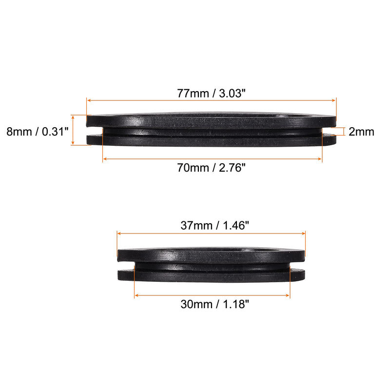 MECCANIXITY Rubber Grommet Mount Size 70 x 30 mm Oval Double-Sided for Wire Protection Pack of 8 30mm x 70mm