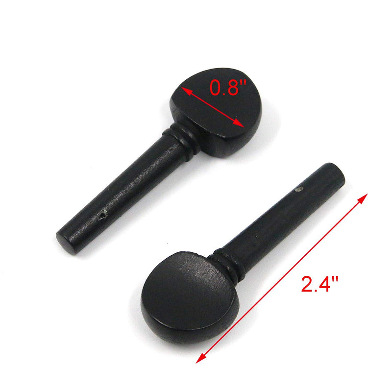 Geesatis 4 pcs 4/4 Violin Tuning Pegs Fiddle Black Ebony Wood Violin Tuning Pegs Replacement Sets