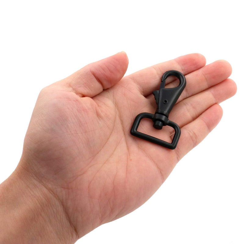 BIKICOCO 1'' Swivel Trigger Tilt & Bump Thumb Knob Bolt Snap Hook Lobster Clasp for Dog Leash Collar, Webbing, Black - Pack of 10 Black x 10 Pcs