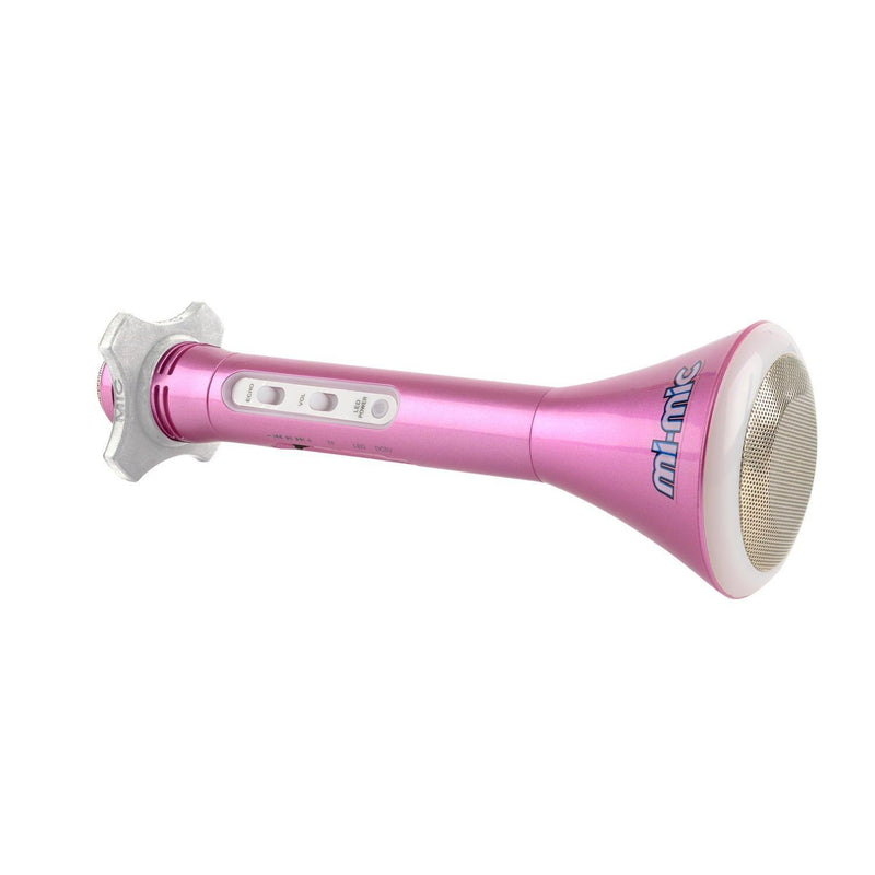 Mi-Mic TY5899PK Kids Karaoke Microphone Speaker with Wireless Bluetooth and LED Lights, Pink