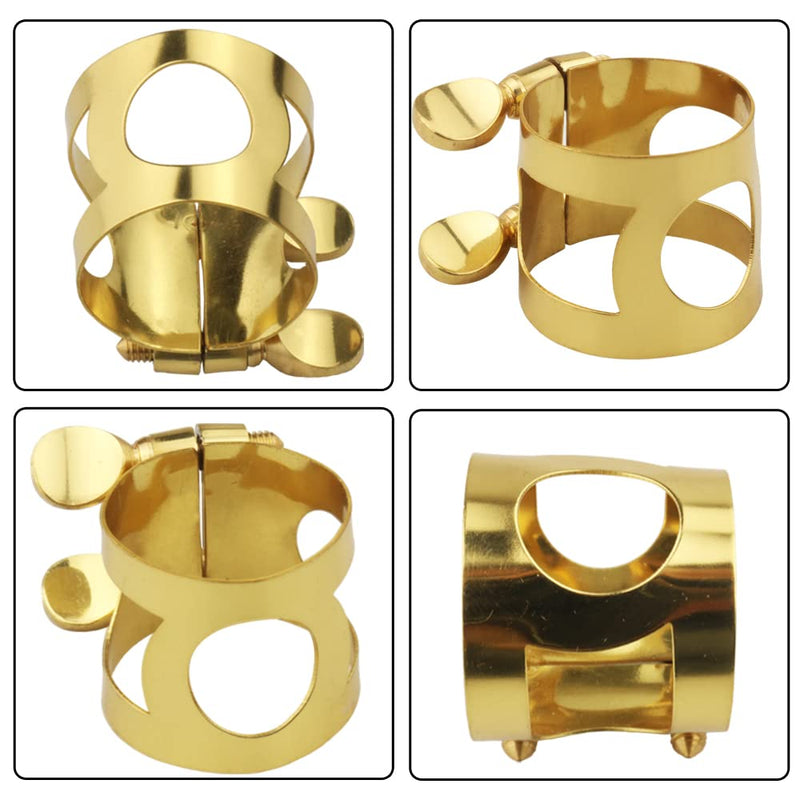 [AUSTRALIA] - Alto Sax Mouthpiece Ligature Double Screws Saxophone Gold Ligature Fastener 