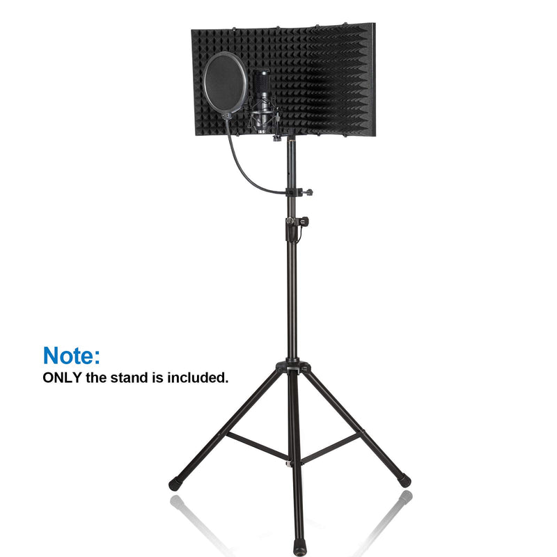 Microphone Stand, AGPtEK Wind Screen Bracket Stand with Adjustable and Non-slip Tripod Base (Black)