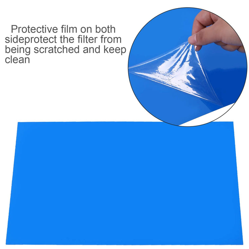 Pangda 9 Pack Gel Filter Colored Overlays Correction Gel Light Filter Transparent Color Film Plastic Sheets, 11.7 by 8.3 Inches (Blue) Blue