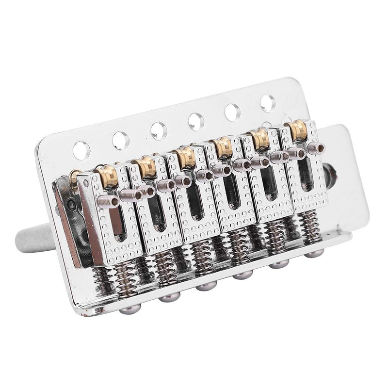 Guitar Tremolo Bridge, Tremolo System with Roller Single Locking Vibrato Bridge Tailpiece for ST Guitar (Silver)