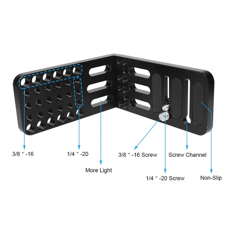 CAMVATE Cheese Plates with 1/4" & 3/8" Mounting Points and Screw Bolts for DSLR Camera Tripod & Gimbals Stabilizer - 2746
