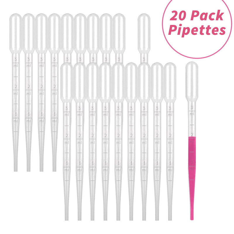 Large Syringe for Lip Gloss, 4-Pack 20ml Syringes and Pipettes for lipgloss Base Tubes Supplies Liquid Oral Medicine Injection Feeding Syringes without Needle, with 20 Pc Extension Pipette Dropper 20ml Syingres+ Pipettes 24.0