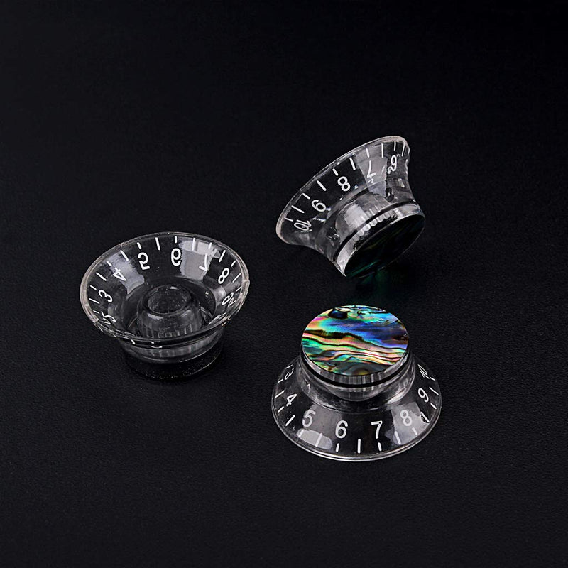 Alnicov Guitar Contral Knobs,Silver Electric Guitar Speed Knobs With Abalone Shell Tone Volume Control Knobs 3 Pack