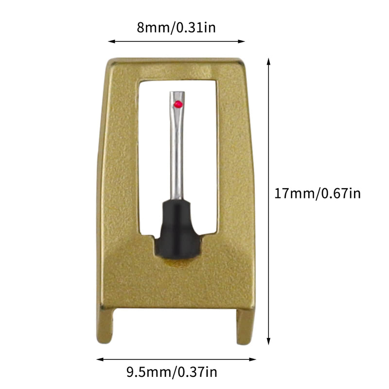 Record Player Needle, Upgraded Record Player Cartridge with Diamond Stylus Replacement for Crosley, ION, LP, Phonograph, and More (Gold) Gold