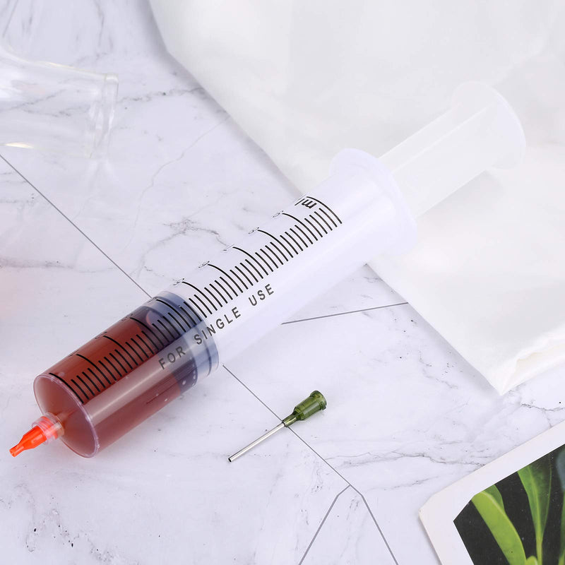 [AUSTRALIA] - 3 Pack 100ml Syringes with 14G 1.0'' Blunt Tip Needles and Storage Caps Luer Lock, Plastic Reusable Syringe for Liquid, Lip Gloss, Paint, Epoxy Resin, Oil, Watering Plants, Refilling 