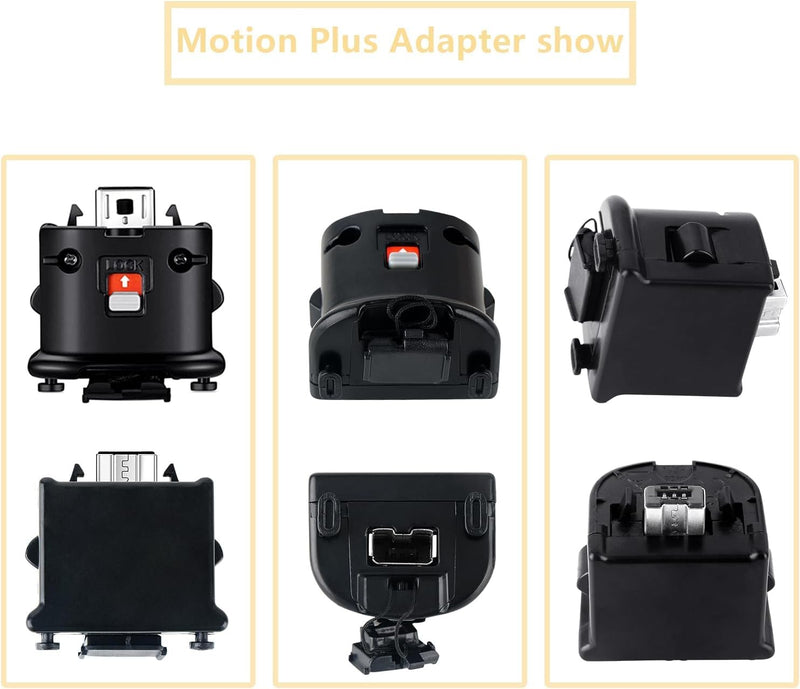 NC Motion Plus Adapter Sensor and Silicon Case use for Wii Remote Controller, Motion Plus Adaptor Accelerator Replacement for Wii Motion Plus Adapter（Black）