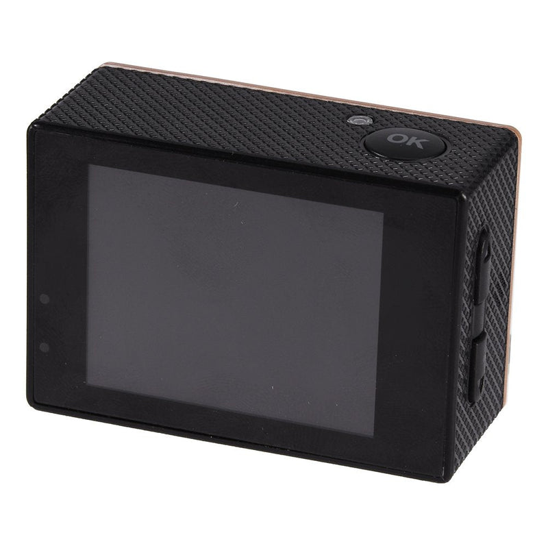 [AUSTRALIA] - Action Camera 12MP Waterproof 30m Outdoor Sports Video DV Camera 1080P Full HD LCD Mini Camcorder with 900mAh Rechargeable Batteries and Mounting Accessories Kits(Gold) Gold 