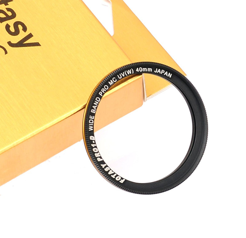 Fotasy 40mm Ultra Slim UV Protection Lens Filter, Nano Coatings MRC Multi Resistant Coating Oil Water Scratch, 16 Layers Multicoated 40mm UV Filter Black