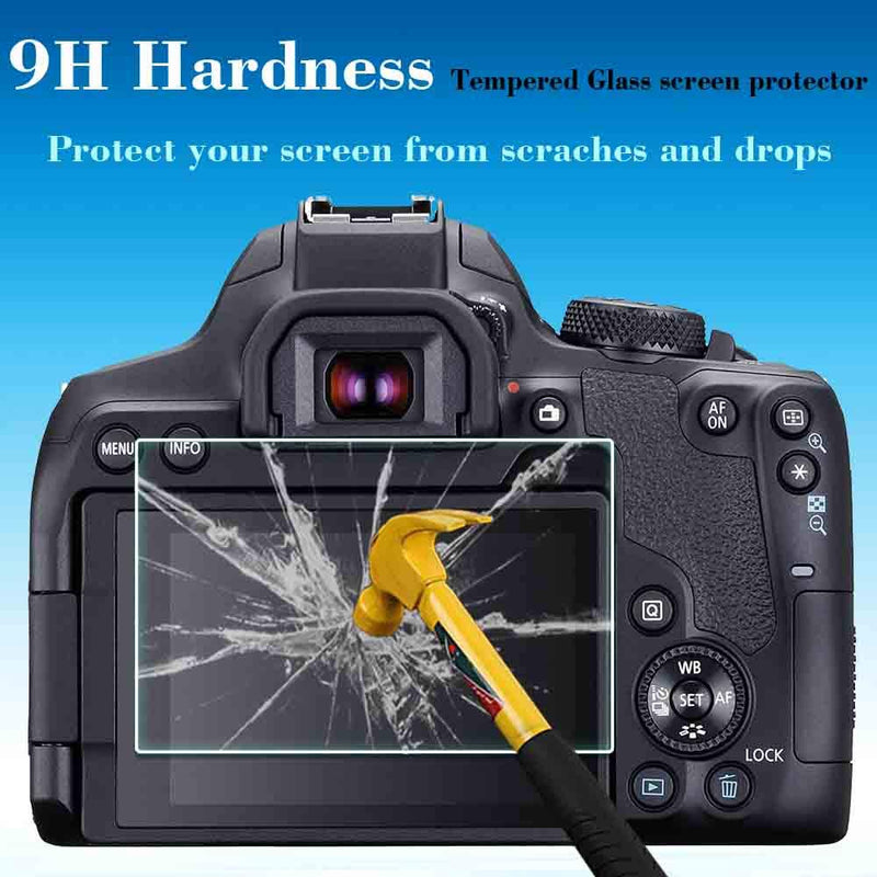 Rebel T8I Screen Protector Appliable for Canon EOS Rebel T8i / EOS 850D Camera & Hot Shoe Cover [2+3Pack],ULBTER 0.3mm 9H Hardness Tempered Glass Saver Anti-Scrach
