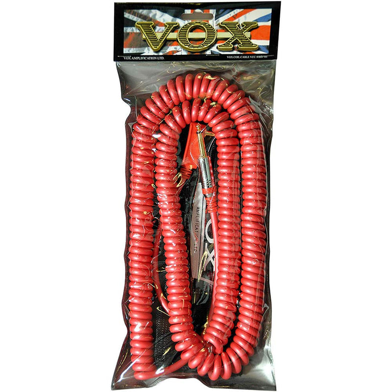 [AUSTRALIA] - VOX VCC090 Red Coiled 1/4" Cable with Mesh Bag, 29.5' 