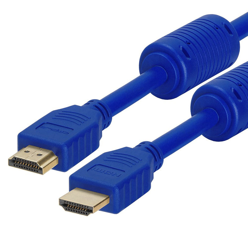 Cmple - HDMI Cable 1.5FT High Speed HDTV Ultra-HD (UHD) 3D, 4K @60Hz, 18Gbps 28AWG HDMI Cord Audio Return 1.5 Feet Blue