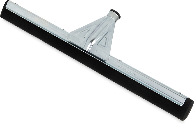 Carlisle 36682400 Flo-Pac Soft Double Foam Rubber Squeegee with Heavy Duty Metal Frame and Threaded Socket, 22" Length, Black 22 inch Heavy Duty Rubber Squeegee